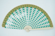 Lade das Bild in den Galerie-Viewer, Spanische Handgefertigte Fächer Handfächer günstig kaufen Shop Modern grün