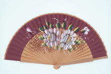 Lade das Bild in den Galerie-Viewer, Spanische Handgefertigte Fächer Handfächer günstig kaufen Shop Klassisch Blumen rot