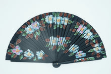Lade das Bild in den Galerie-Viewer, Spanische Handgefertigte Fächer Handfächer günstig kaufen Shop Modern blau Blumen