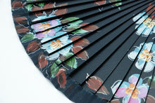 Lade das Bild in den Galerie-Viewer, Spanische Handgefertigte Fächer Handfächer günstig kaufen Shop Modern blau Blumen