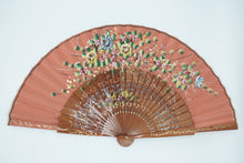 Lade das Bild in den Galerie-Viewer, Spanische Handgefertigte Fächer Handfächer günstig kaufen Shop Klassisch orange Blumen