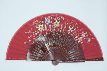 Lade das Bild in den Galerie-Viewer, Spanische Handgefertigte Fächer Handfächer günstig kaufen Shop Klassisch rot Blumen