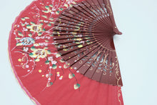 Lade das Bild in den Galerie-Viewer, Spanische Handgefertigte Fächer Handfächer günstig kaufen Shop Klassisch rot Blumen
