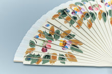 Lade das Bild in den Galerie-Viewer, Spanische Handgefertigte Fächer Handfächer günstig kaufen Shop Modern blau Blumen