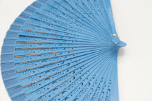 Lade das Bild in den Galerie-Viewer, Spanische Handgefertigte Fächer Handfächer günstig kaufen Shop Modern blau