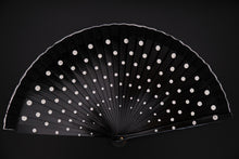 Lade das Bild in den Galerie-Viewer, Spanische Handgefertigte Fächer Handfächer günstig kaufen Shop Flamenco schwarz
